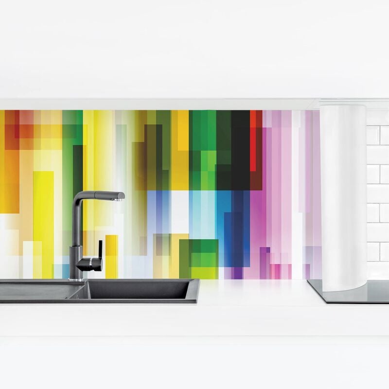 

Revestimiento pared cocina - Rainbow Cubes II Dimensión LxA: 90cm x 315cm Material: Magnético