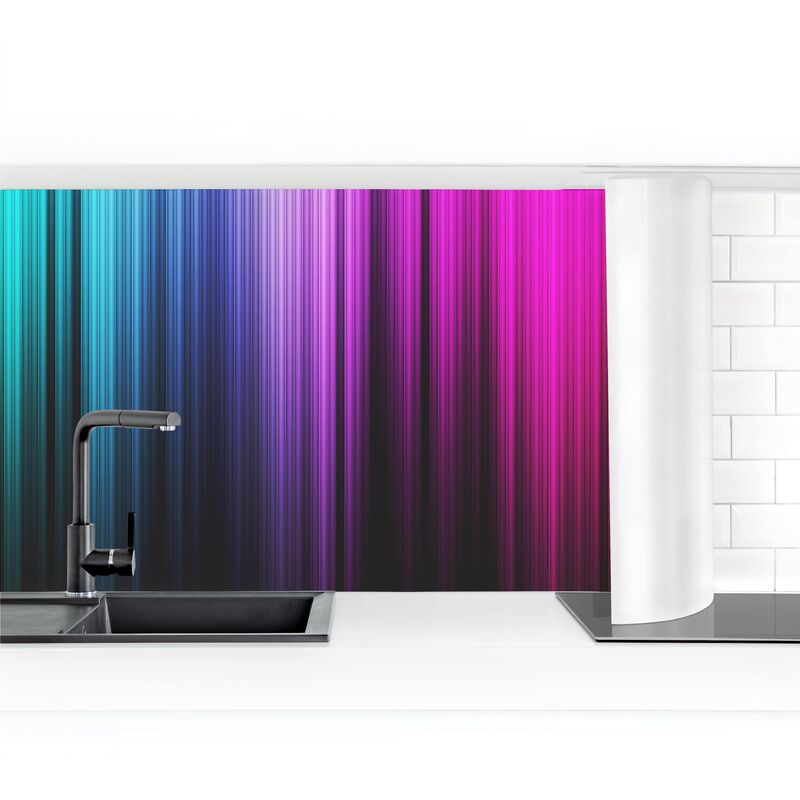 

Revestimiento pared cocina - Rainbow Display I Dimensión LxA: 80cm x 350cm Material: Magnético