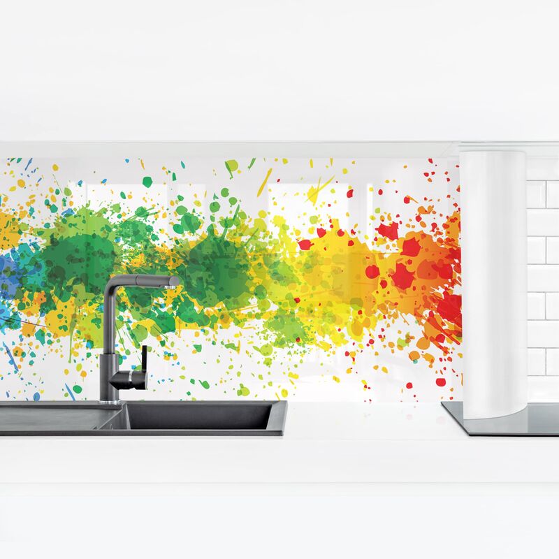 

Revestimiento pared cocina - Rainbow Splatter II Dimensión LxA: 50cm x 175cm Material: Premium