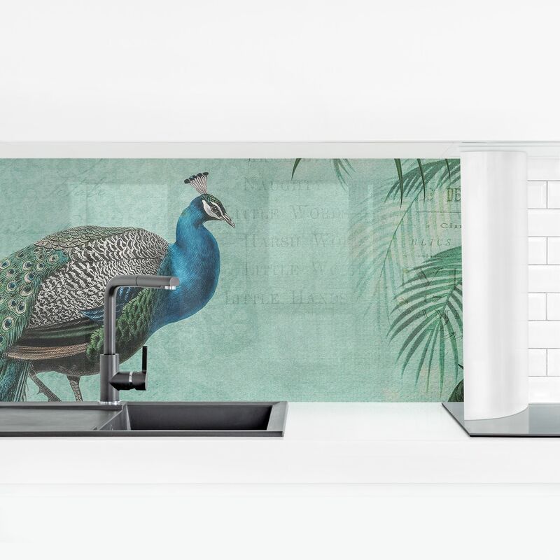 

Revestimiento pared cocina - Shabby Chic Collage - Noble Peacock Dimensión LxA: 90cm x 315cm Material: Smart