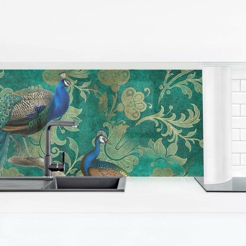 

Revestimiento pared cocina - Shabby Chic Collage - Noble Peacock II Dimensión LxA: 70cm x 245cm Material: Magnético