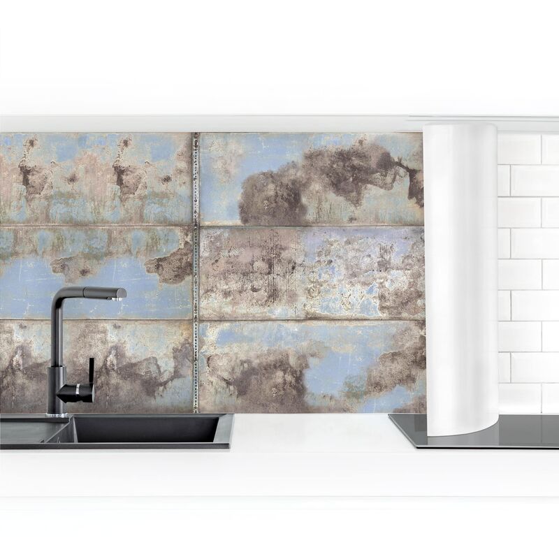 

Revestimiento pared cocina - Shabby Industrial Metal Look Dimensión LxA: 70cm x 250cm Material: Premium