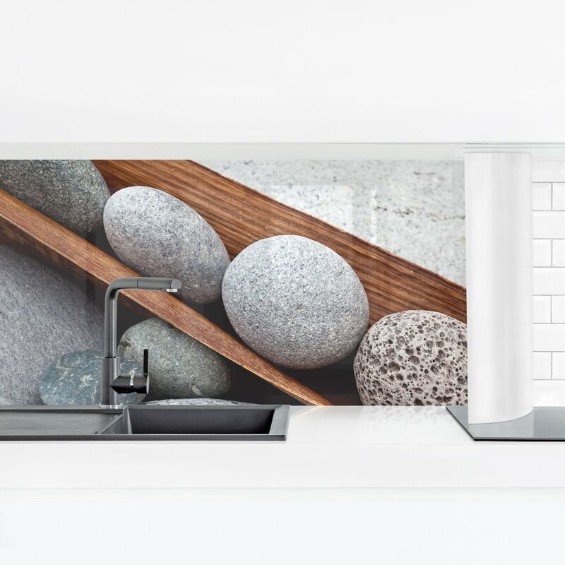 

Revestimiento pared cocina - Still Life With Gray Stones Dimensión LxA: 80cm x 280cm Material: Magnético