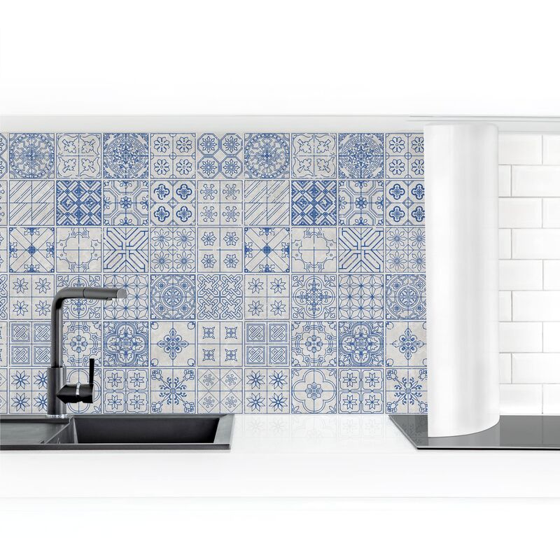 

Bilderwelten - Revestimiento pared cocina - Tile Pattern Coimbra Blue Dimensión LxA: 90cm x 150cm Material: Premium