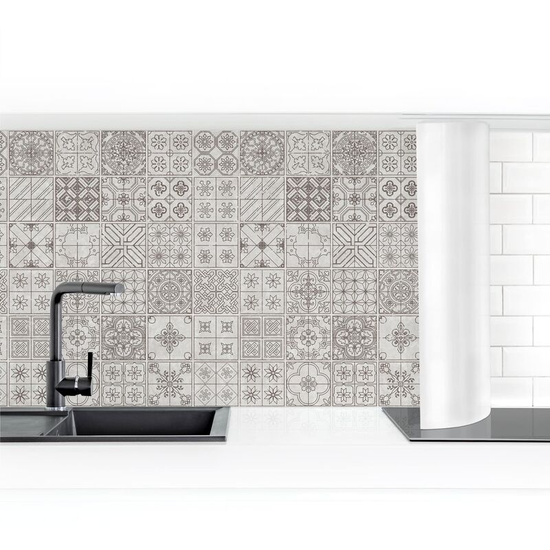 Revestimiento pared cocina - Tile Pattern Coimbra Gray Dimensión LxA: 80cm x 400cm Material: Premium
