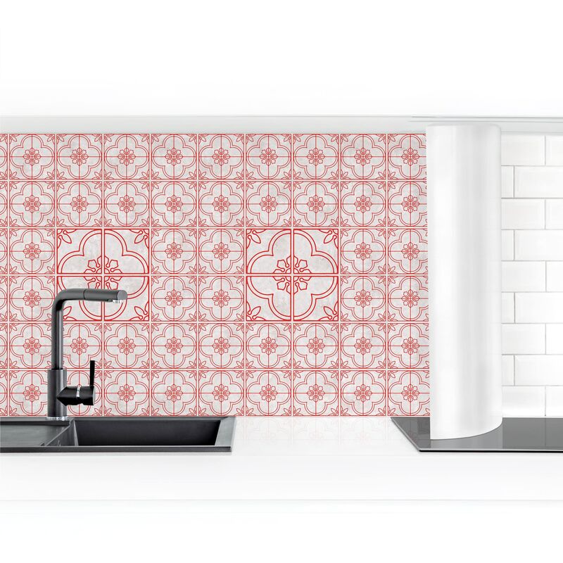 

Revestimiento pared cocina - Tile Pattern Lagos Red Dimensión LxA: 70cm x 350cm Material: Smart