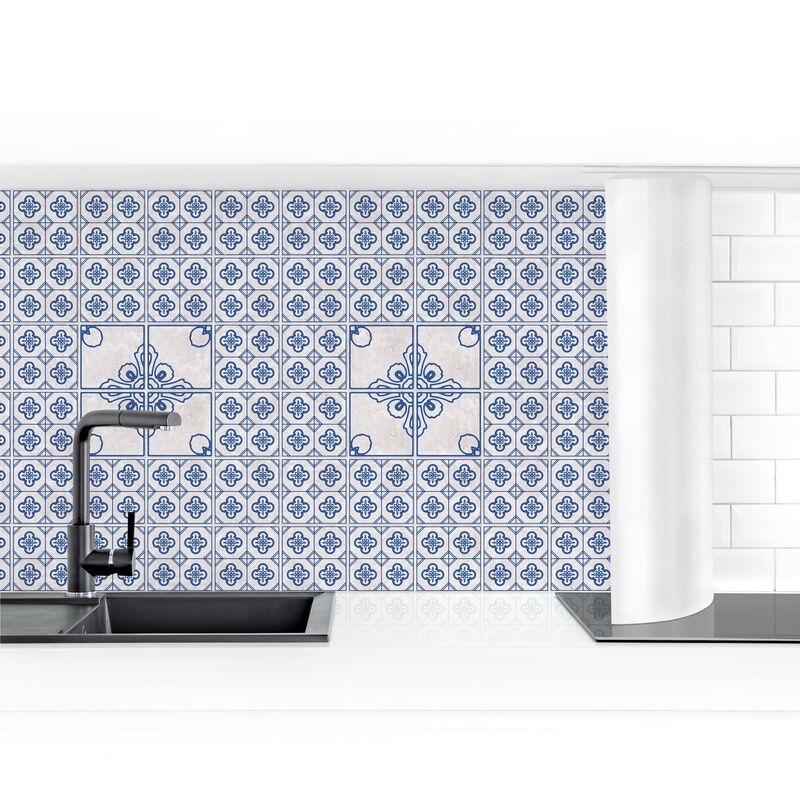 

Revestimiento pared cocina - Tile Pattern Postage Blue Dimensión LxA: 70cm x 350cm Material: Magnético