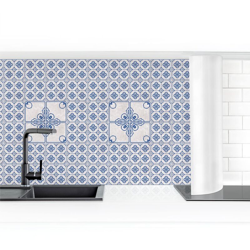 

Revestimiento pared cocina - Tile Pattern Postage Blue Dimensión LxA: 60cm x 400cm Material: Magnético