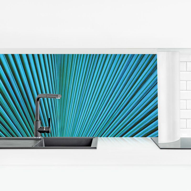 

Revestimiento pared cocina - Tropical Plants Palm Leaf In Turquoise II Dimensión LxA: 50cm x 175cm Material: Premium