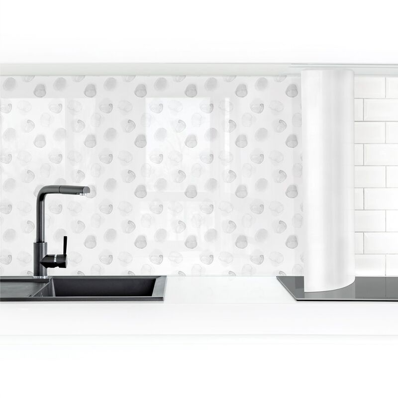 

Revestimiento pared cocina - Watercolor Points Gray Dimensión LxA: 70cm x 350cm Material: Magnético