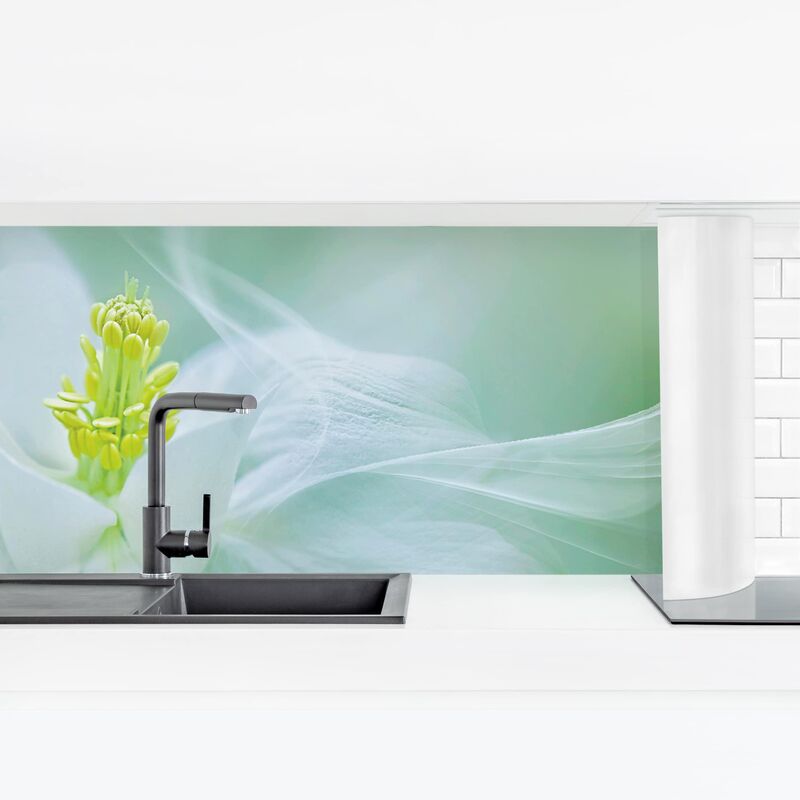 

Revestimiento pared cocina - White Columbine Dimensión LxA: 100cm x 350cm Material: Premium