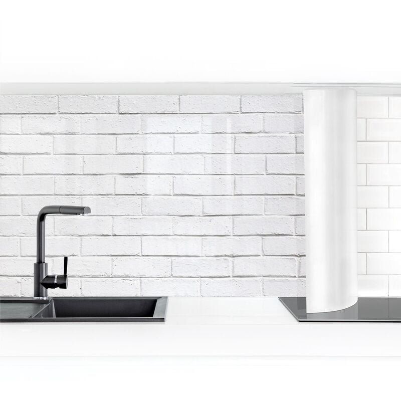 

Bilderwelten - Revestimiento pared cocina - White Stone Wall Dimensión LxA: 50cm x 400cm Material: Premium