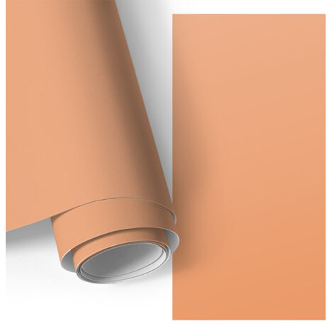 Revêtement adhésif - Films autoadhésifs - Application facile - pour tiroirs - pour plans de travail Orange pastel 65x130 cm