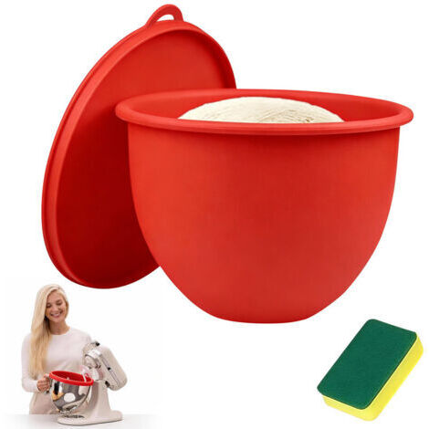 Revêtement de Bol en Silicone Rouge pour Robot Culinaire à Tête Inclinable 4.7 L (5 Qt)