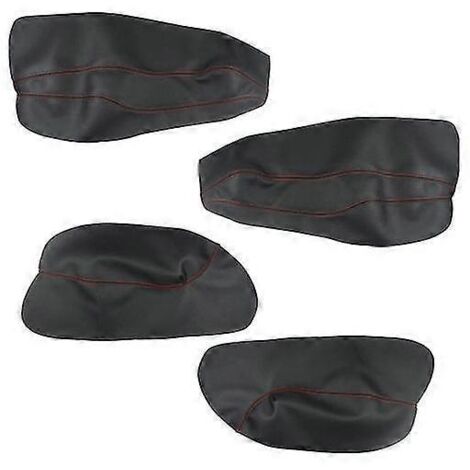 Revêtement de panneau de porte en cuir souple pour Ford Mondeo 2007-2012 - Garniture adhésive pour accoudoir de porte intérieure - Panneaux de porte intérieurs - 4 pièces - Noir et rouge