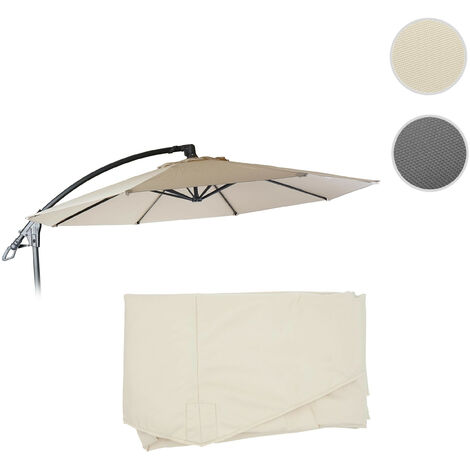 Revêtement de rechange pour Deluxe Parasol HWC-D14, Revêtement de parasol ronde Ø 3m  crème sans fl