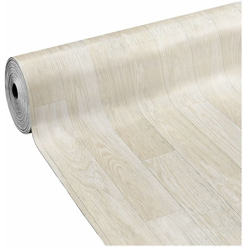 Revêtement De Sol Pvc Rouleau Vinyle Durable Flexible 31 Mesures Bois Clair Blanc Des c - 100x100 cm