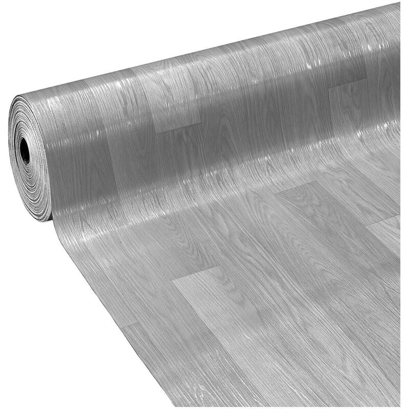 Revêtement De Sol Rouleau Vinyle Durable Flexible 31 Mesures Parquet Bois Gris Des h - 100x280 Cm