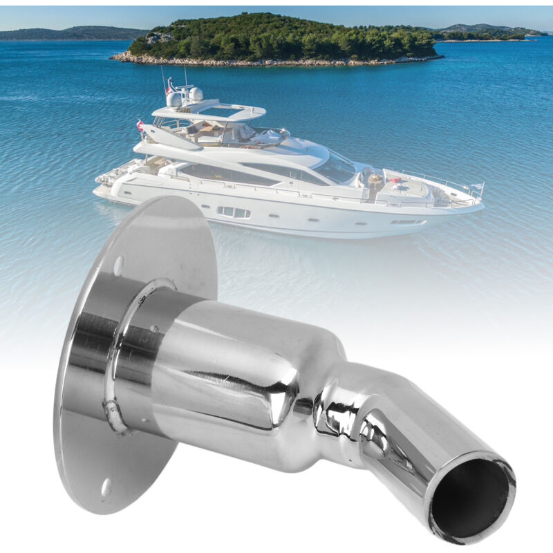 Treetalk - Revêtement d'échappement traversant en acier inoxydable 316 poli miroir 24 mm de diamètre extérieur pour chauffage diesel camion marin plié