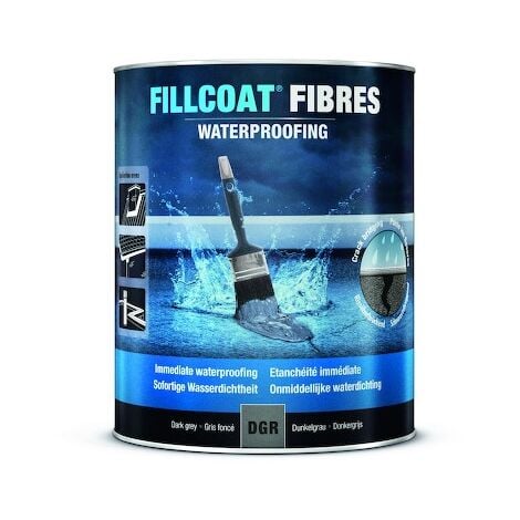 Revêtement d'étanchéité FILLCOAT FIBRES - 1 L - gris foncé - RUST-OLEUM