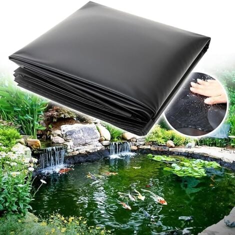 YOZHIQU Revêtement d'étang Revêtement d'étang 0,13 mm Revêtement d'étang extérieur Revêtement d'étang PE Convient pour étang ornemental, étang à poissons, cascade (3x3m)
