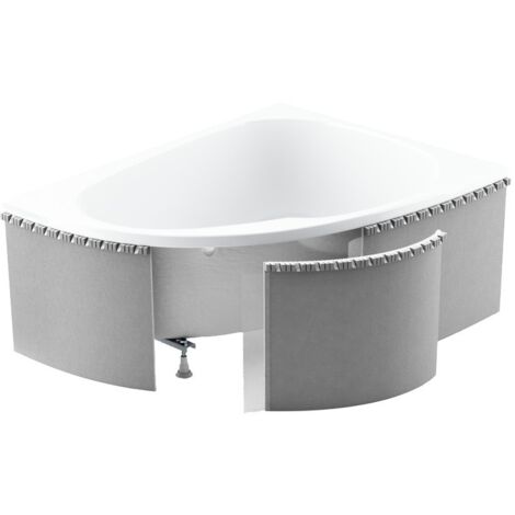 Revêtement en polystyrène pour baignoires semi-circulaires – Montage facile – Longueur 240 cm – Hauteur 58 cm – Collage direct des carreaux