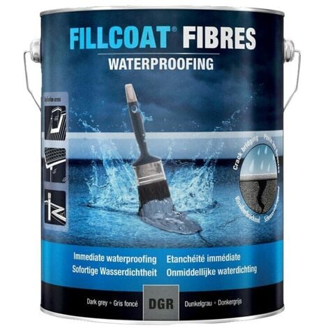 Revêtement FILLCOAT®FIBRES réparation de trous et de fissures étanchéité immédiate bidon de 1l - RUST-OLEUM
