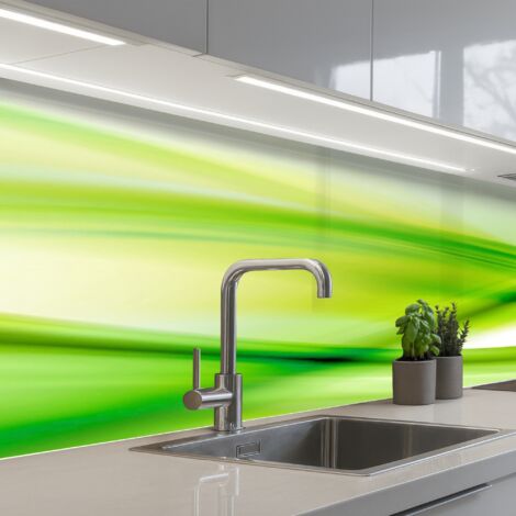 REVETEMENT MURAL DE CUISINE, CRÉDENCE DE CUISINE Vagues - Abstrait - Vert 150x60
