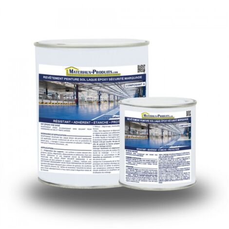 Matpro – Peinture époxy pour sol intérieur 1 Kg blanc – Résistante au trafic intense – Application en extérieur et intérieur – Film dur et brillant