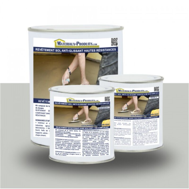 Matpro - Revêtement sol anti-glissant hautes résistances - 10 Kg Gris clair
