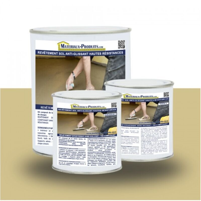 Revêtement sol anti-glissant hautes résistances - 5 Kg Jaune sable - MATPRO