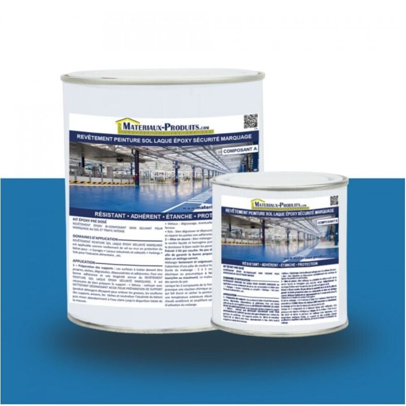 Matpro - Revêtement peinture sol laque époxy sécurité marquage - 1 Kg Bleu handicap