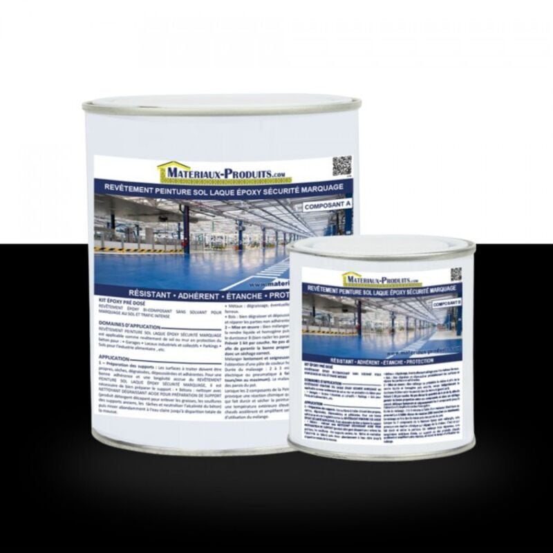 Revêtement peinture sol laque époxy sécurité marquage - 1 Kg Noir Matpro