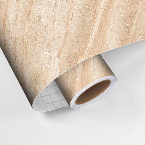 Revêtement sticker sol - MARBRE DE PALERME - Rouleau adhésif Protection Anti-dérapant - 60x100cm