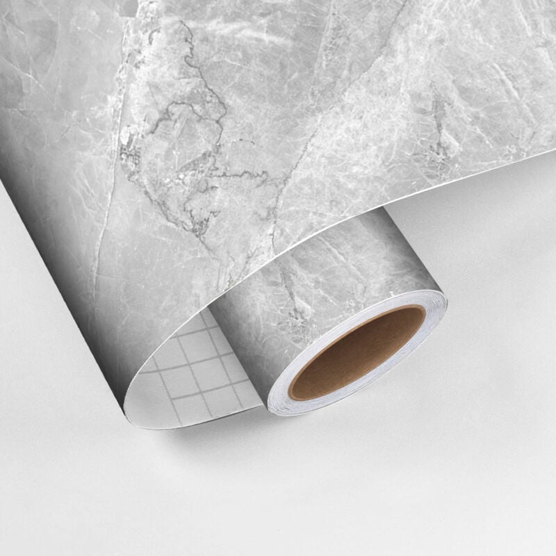 Revêtement sticker sol - marbre gris - Rouleau adhésif Protection Anti-dérapant - 60x100cm