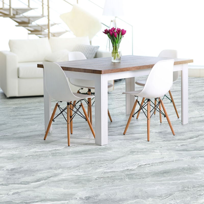 Revêtement sticker sol - marbre gris vert - Rouleau adhésif Protection Anti-dérapant - 60x200cm