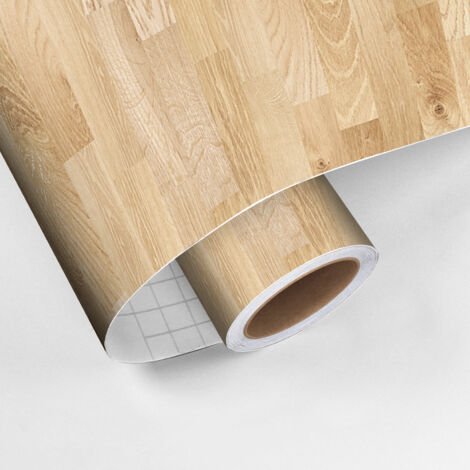 Revêtement sticker sol - PARQUET BOIS CLAIR - Rouleau adhésif Protection Anti-dérapant - 60x100cm