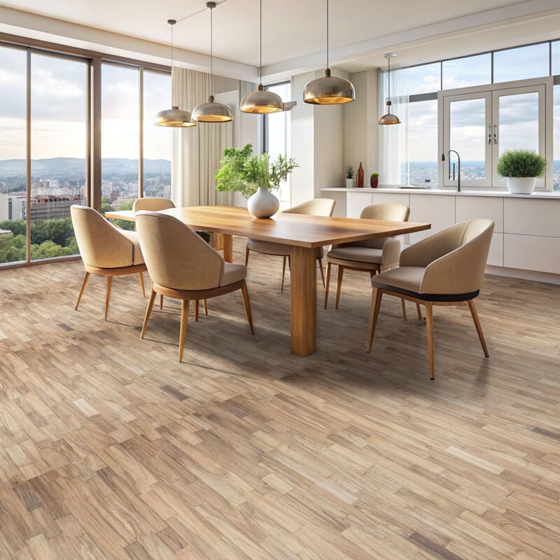 Revêtement sticker sol - parquet petits bois - Rouleau adhésif Protection Anti-dérapant - 60x200cm