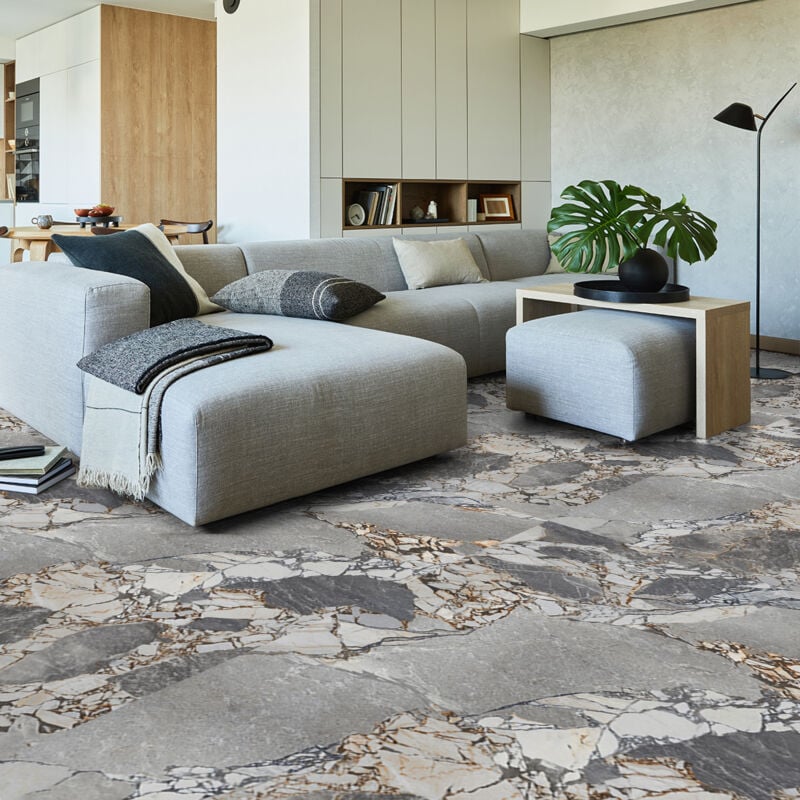 Revêtement sticker sol - pierre naturelle toscane - Rouleau adhésif Protection Anti-dérapant - 60x200cm