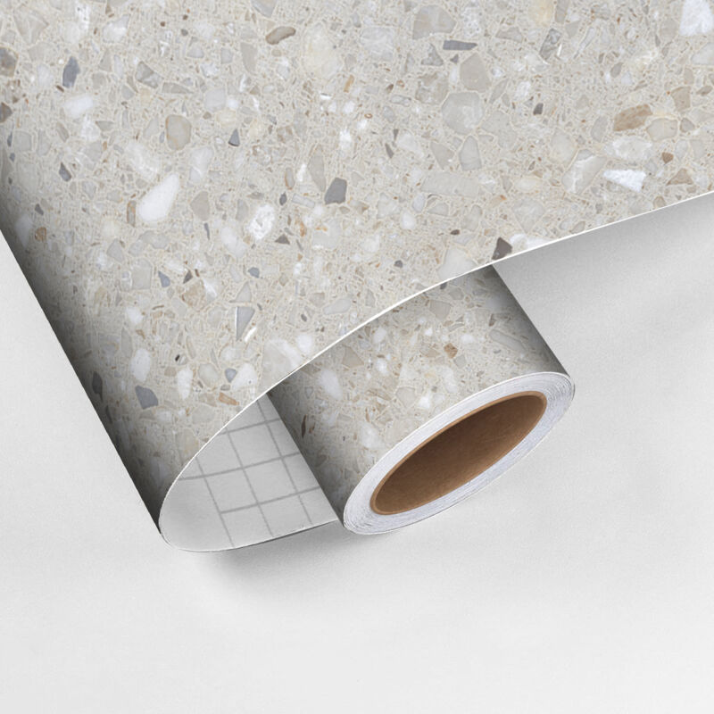 Revêtement sticker sol - terrazzo - Rouleau adhésif Protection Anti-dérapant - 60x100cm
