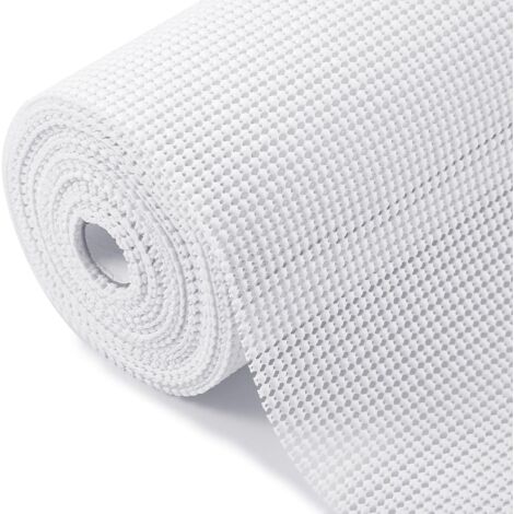 Revêtements d'étagère, 50 x 150 cm, non adhésifs, enroulables, pour tiroirs, antidérapants, durables et résistants au nettoyage, adaptés aux armoires, cuisines et meubles de rangement, blancs