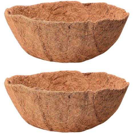 Revêtements en fibre de coco pour suspensions de 14 pouces - Paquet de 2 - Alternative naturelle aux paniers suspendus