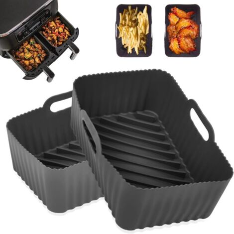 Revêtements en silicone réutilisables pour friteuse à air double Ninja Foodi DZ201, accessoires antiadhésifs de 8 litres
