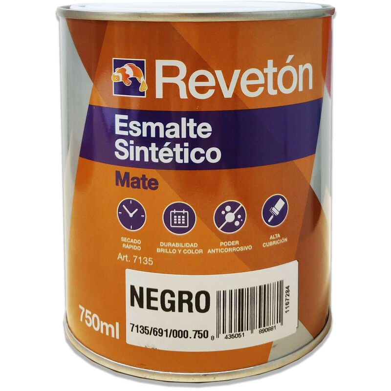 

ESMALTE MATE NEGRO 750 ML - Reveton