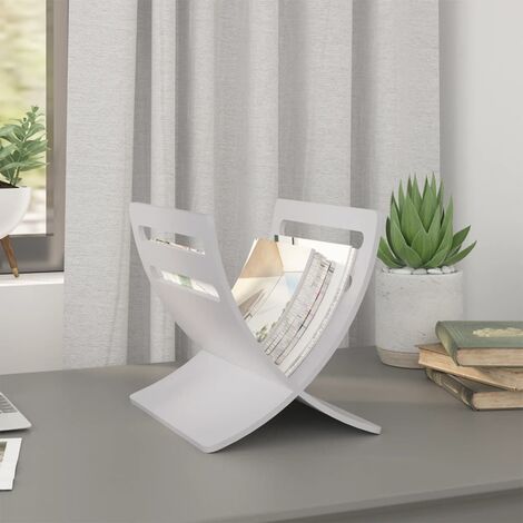 Revistero de madera de suelo blanco - Blanco