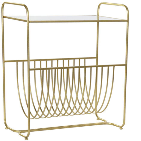 Revistero Metal Espejo 76X35X83 Dorado