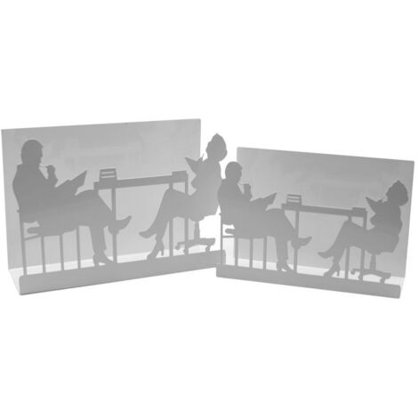 Revistero metálico siluetas 1-2 blanco cm35x12h24