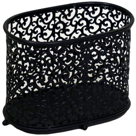Revistero ovalado Rizos de metal negro cm34x20h26