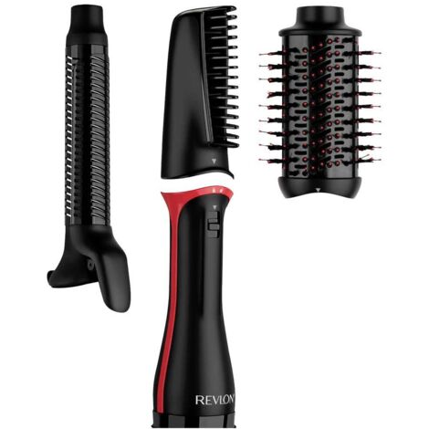 Revlon RVDR5333E Spazzola ad aria calda Nero, Rosso con arricciacapelli