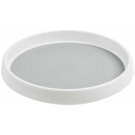 Revolving Spice Tray Storage, Plastic Spice Rack Swivel Tray, Plastic Lazy Susan Revolving Pedestal, Spice Swirl for Kitchen Cupboard, 25cm x 2.5cm